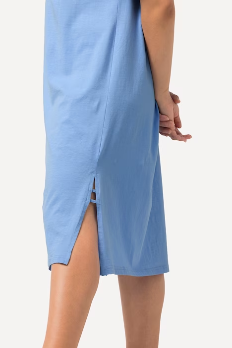 Jerseykleid, Zierbänder, A-Linie, Rundhals, Halbarm