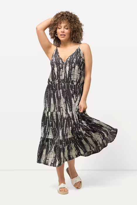 Midikleid, V-Ausschnitt, Triangel-Schalen, ärmellos