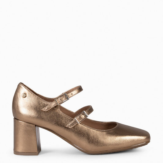 FEBRIS - Zapatos de serraje con pulsera ORO